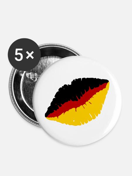 germankisses - Buttons klein 25 mm (5er Pack) - Weiß