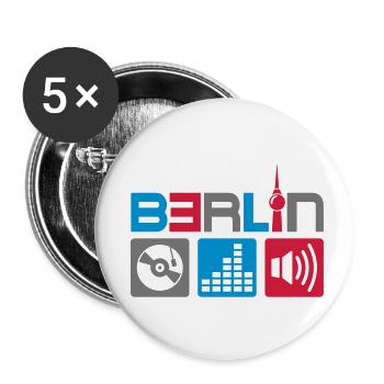 Berlin Musique - Lot de 5 petits badges (25 mm) - blanc - Devant
