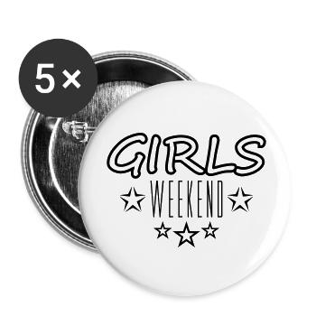 design stars weekend weekend girls trip vacation - Buttons small 1''/25 mm (5-pack) - white - Front