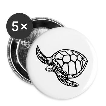 Schildkröte - Buttons klein 25 mm (5er Pack) - Weiß - Vorne