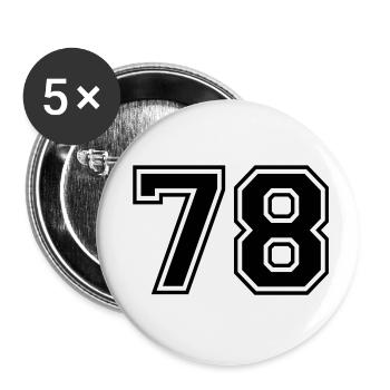 78 - Buttons klein 25 mm (5er Pack) - Weiß - Vorne