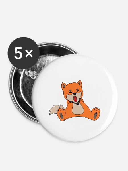Shiba - Buttons small 1''/25 mm (5-pack) - white