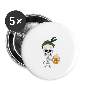 Skeleton - Buttons small 1''/25 mm (5-pack) - white - Front