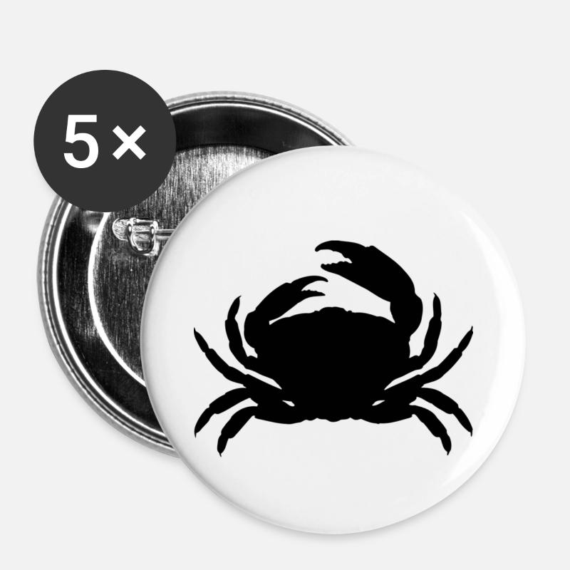 crab - Buttons small 1''/25 mm (5-pack) - white