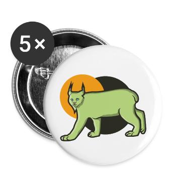 Predator lynx in the desert - Buttons small 1''/25 mm (5-pack) - white - Front