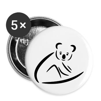 Koala with glowing eyes on a branch - Buttons small 1''/25 mm (5-pack) - white - Front