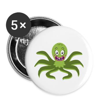 octopus - Buttons klein 25 mm (5er Pack) - Weiß - Vorne