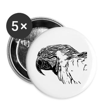 parrot - Buttons small 1''/25 mm (5-pack) - white - Front