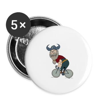 Viking cyclist - Buttons small 1''/25 mm (5-pack) - white - Front