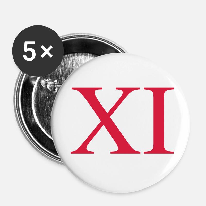 11 - Lot de 5 petits badges (25 mm) - blanc