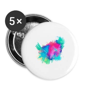 Ailes d'anges colorés - Lot de 5 petits badges (25 mm) - blanc - Devant