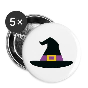 Witch Hat Purple - Buttons klein 25 mm (5er Pack) - Weiß - Vorne