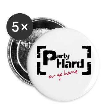 partie dure - Lot de 5 petits badges (25 mm) - blanc - Devant