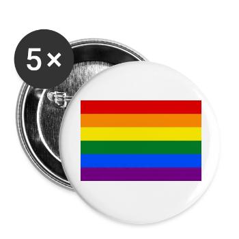 Regenbogen - Buttons klein 25 mm (5er Pack) - Weiß - Vorne