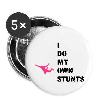 I do my own stunts, Jump! - Buttons small 1''/25 mm (5-pack) - white - Front