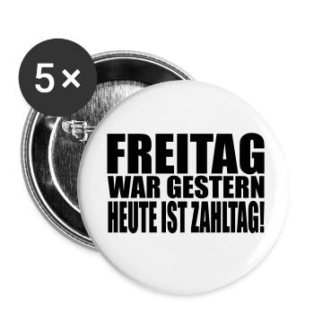 salaire - Lot de 5 petits badges (25 mm) - blanc - Devant