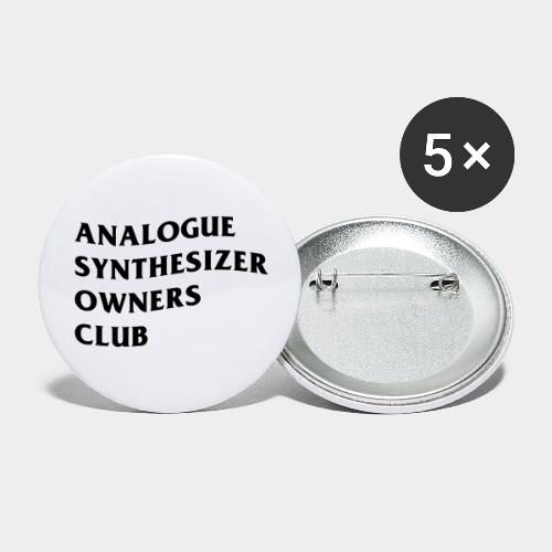 Analogue Synthesizer Owners Club (white) - Buttons klein 25 mm (5er Pack)