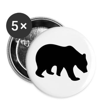 teddy bear figure tragen sopportare - Buttons small 1''/25 mm (5-pack) - white - Front
