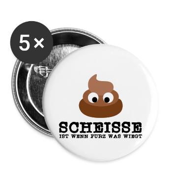 Merde merde tas cadeau de merde tas - Lot de 5 petits badges (25 mm) - blanc - Devant