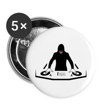 DJ DUNKELHEIT - Buttons klein 25 mm (5er Pack) - Weiß - Vorne
