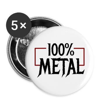 100 Heavy Metal - Buttons small 1''/25 mm (5-pack) - white - Front
