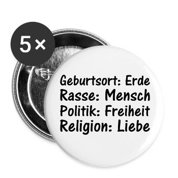 Geburtsort Rasse Politik Religion - Buttons small 1''/25 mm (5-pack) - white - Front