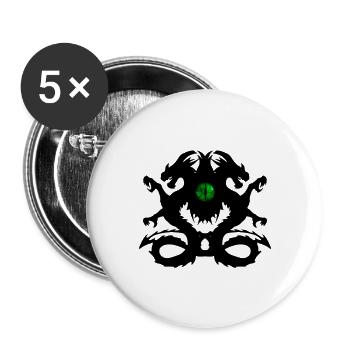 l'oeil du dragon, - Lot de 5 petits badges (25 mm) - blanc - Devant