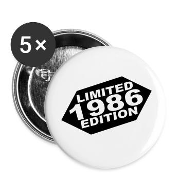 year 1986 limited edition - Buttons small 1''/25 mm (5-pack) - white - Front