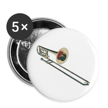 posaune - Buttons klein 25 mm (5er Pack) - Weiß - Vorne