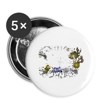 Metalle Edelstall Festival Farbe - Buttons klein 25 mm (5er Pack) - Weiß - Vorne