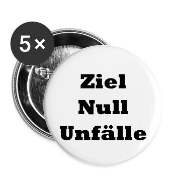 Ziel Null Unfälle (schwarz) - Buttons klein 25 mm (5er Pack) - Weiß - Vorne
