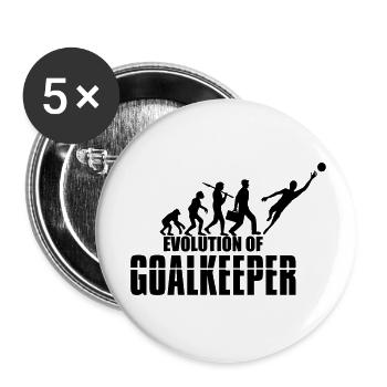evolution of goalkeeper entwickung torwart torhuet - Buttons klein 25 mm (5er Pack) - Weiß - Vorne