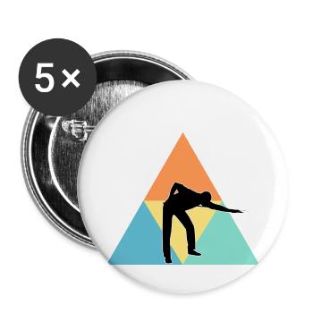 Billard - Buttons klein 25 mm (5er Pack) - Weiß - Vorne