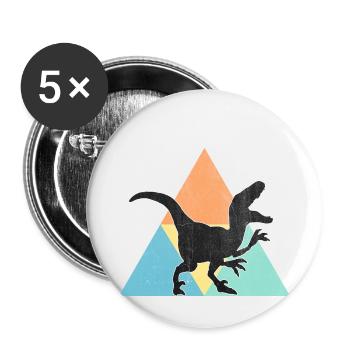 Dinosaurier - Buttons klein 25 mm (5er Pack) - Weiß - Vorne