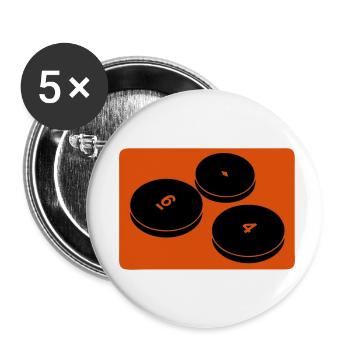 petit2 Puck Brettspiel Club-Logo - Buttons klein 25 mm (5er Pack) - Weiß - Vorne
