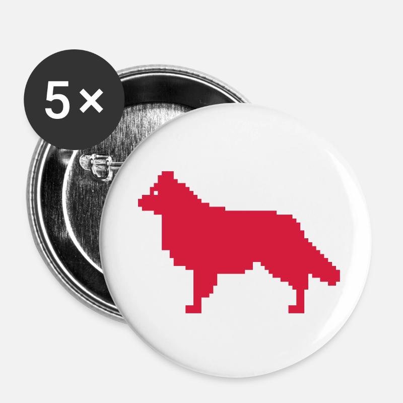 Australian Shepherd mit Rute - Buttons small 1''/25 mm (5-pack) - white