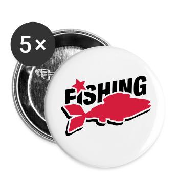 fishing_design_wo2 - Buttons klein 25 mm (5er Pack) - Weiß - Vorne
