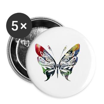 butterfly, insect, moth, cool, motif, animal - Buttons small 1''/25 mm (5-pack) - white - Front