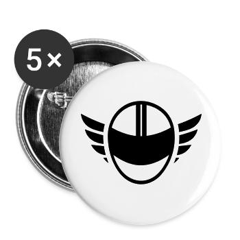 Motorradhelm mit Flügeln - Buttons klein 25 mm (5er Pack) - Weiß - Vorne