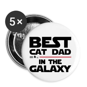 Best cat dad of the galaxy - Buttons small 1''/25 mm (5-pack) - white - Front