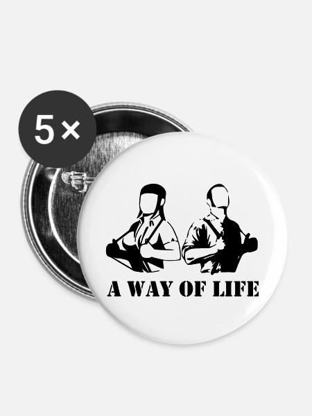 A Way of Life - Buttons klein 25 mm (5er Pack) - Weiß