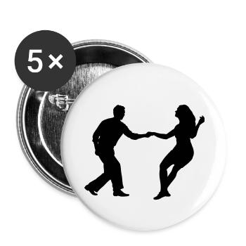 swing dancers - Buttons small 1''/25 mm (5-pack) - white - Front