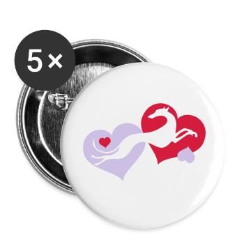 Lévrier Valentin - Lot de 5 petits badges (25 mm) - blanc - Devant