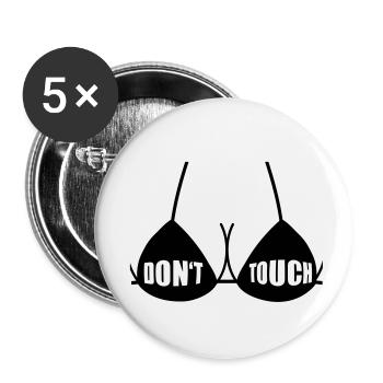 dont_touch_f1 - Buttons small 1''/25 mm (5-pack) - white - Front