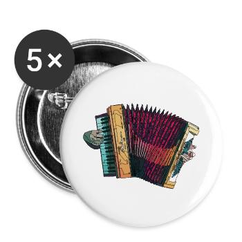 Akkordeon - Buttons klein 25 mm (5er Pack) - Weiß - Vorne