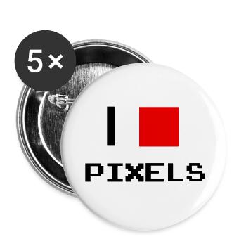 pixel - Lot de 5 petits badges (25 mm) - blanc - Devant