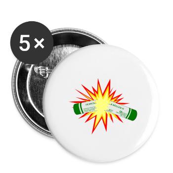 Nouvel An Boeller Explose Pyro Fireworks - Lot de 5 petits badges (25 mm) - blanc - Devant