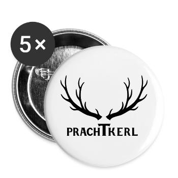 Magnificent deer antler gift - idea - Buttons small 1''/25 mm (5-pack) - white - Front