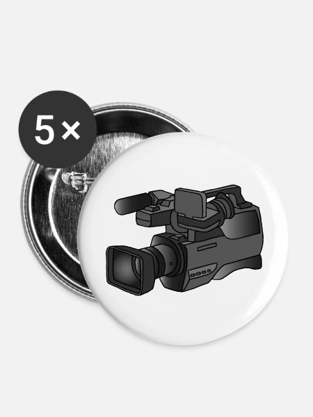 Videokamera - Buttons klein 25 mm (5er Pack) - Weiß