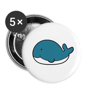 Kleiner Wal - Buttons klein 25 mm (5er Pack) - Weiß - Vorne